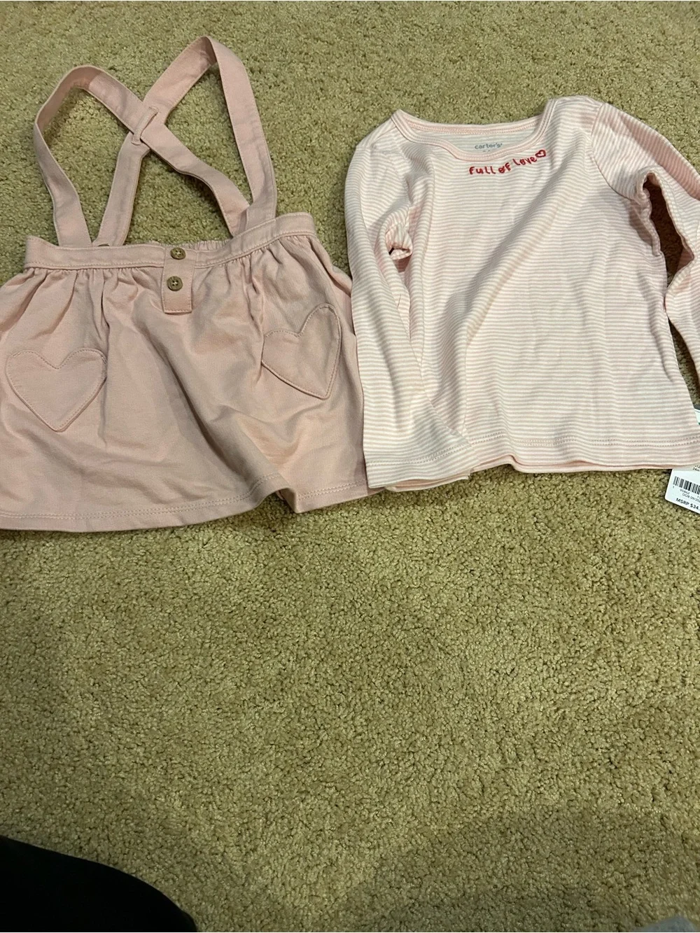 Carter's Light Pink Toddler Skirt with Suspender Detail NWT